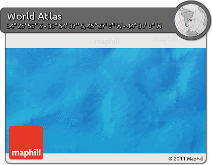Physical 3D Map of the Area around 34° 10' 16" S, 44° 58' 30" W