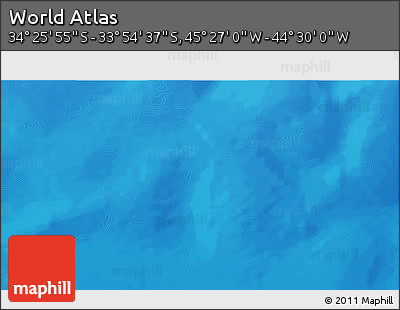 Physical 3D Map of the Area around 34° 10' 16" S, 44° 58' 30" W