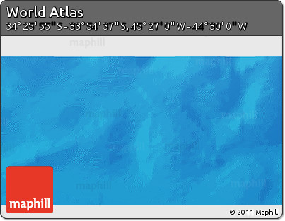 Physical 3D Map of the Area around 34° 10' 16" S, 44° 58' 30" W