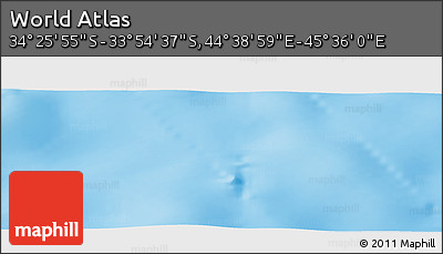 Physical Panoramic Map of the Area around 34° 10' 16" S, 45° 7' 30" E