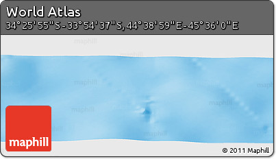 Physical Panoramic Map of the Area around 34° 10' 16" S, 45° 7' 30" E