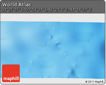 Physical 3D Map of the Area around 34° 10' 16" S, 46° 49' 30" E