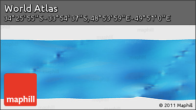 Physical Panoramic Map of the Area around 34° 10' 16" S, 49° 22' 30" E