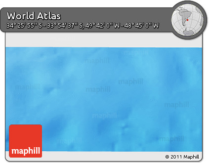 Shaded Relief 3D Map of the Area around 34° 10' 16" S, 49° 13' 30" W