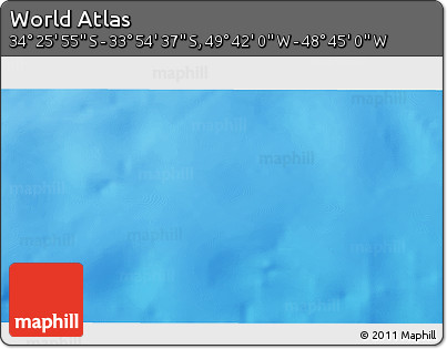 Shaded Relief 3D Map of the Area around 34° 10' 16" S, 49° 13' 30" W