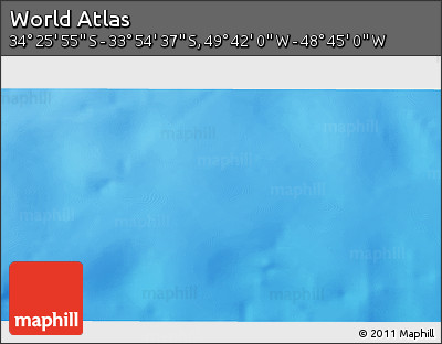 Shaded Relief 3D Map of the Area around 34° 10' 16" S, 49° 13' 30" W