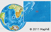 Physical Location Map of the area around 34° 10' 16" S, 4° 19' 30" E