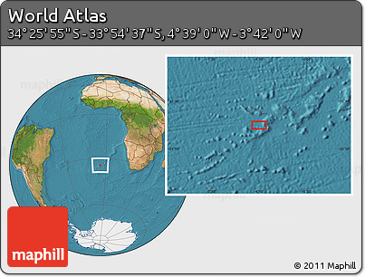 Satellite Location Map of the Area around 34° 10' 16" S, 4° 10' 30" W