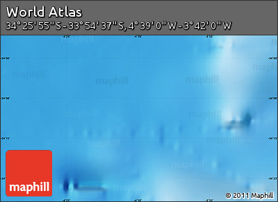 Shaded Relief Map of the Area around 34° 10' 16" S, 4° 10' 30" W