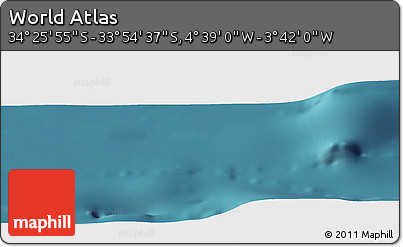 Satellite Panoramic Map of the Area around 34° 10' 16" S, 4° 10' 30" W