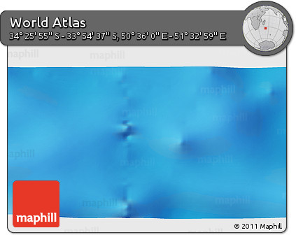 Physical 3D Map of the Area around 34° 10' 16" S, 51° 4' 30" E