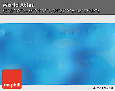 Physical 3D Map of the Area around 34° 10' 16" S, 51° 55' 29" E