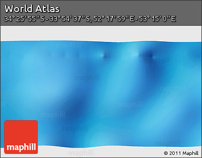 Physical 3D Map of the Area around 34° 10' 16" S, 52° 46' 29" E