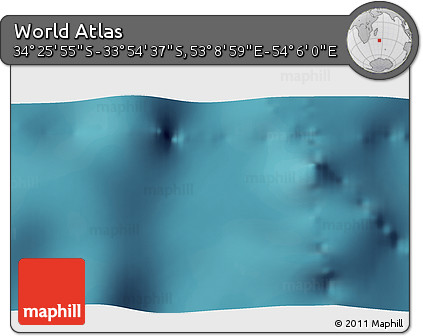 Satellite 3D Map of the Area around 34° 10' 16" S, 53° 37' 30" E