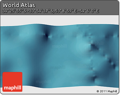 Satellite 3D Map of the Area around 34° 10' 16" S, 53° 37' 30" E