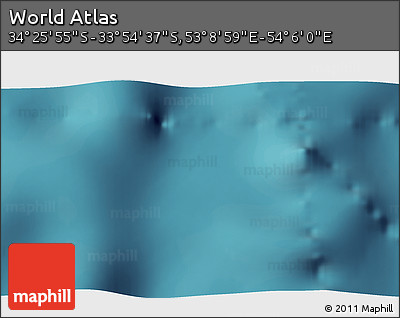 Satellite 3D Map of the Area around 34° 10' 16" S, 53° 37' 30" E