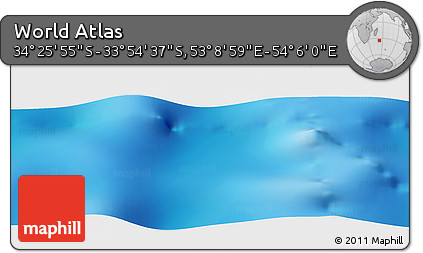 Physical Panoramic Map of the Area around 34° 10' 16" S, 53° 37' 30" E