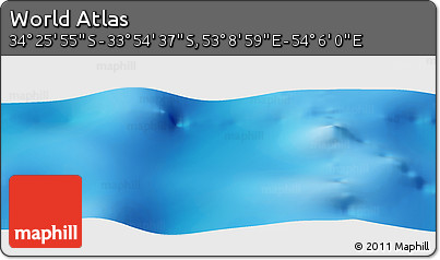 Physical Panoramic Map of the Area around 34° 10' 16" S, 53° 37' 30" E