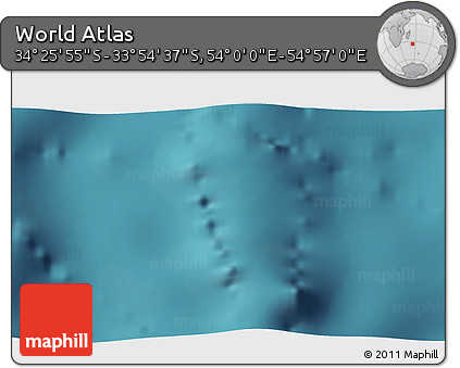 Satellite 3D Map of the Area around 34° 10' 16" S, 54° 28' 30" E