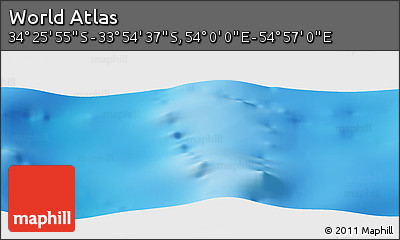 Physical Panoramic Map of the Area around 34° 10' 16" S, 54° 28' 30" E