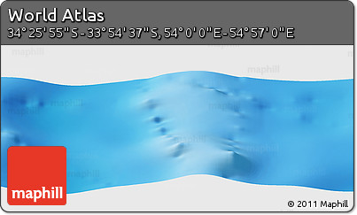 Physical Panoramic Map of the Area around 34° 10' 16" S, 54° 28' 30" E
