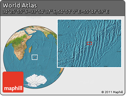 Satellite Location Map of the Area around 34° 10' 16" S, 55° 19' 30" E