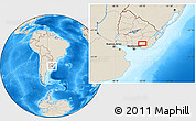 Shaded Relief Location Map of Aiguá