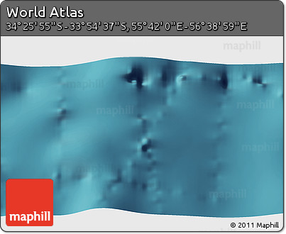 Satellite 3D Map of the Area around 34° 10' 16" S, 56° 10' 29" E