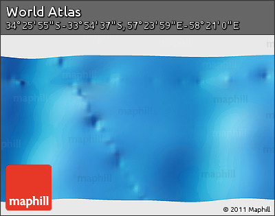 Physical 3D Map of the Area around 34° 10' 16" S, 57° 52' 30" E