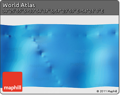 Physical 3D Map of the Area around 34° 10' 16" S, 57° 52' 30" E