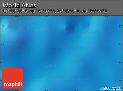 Physical Map of the Area around 34° 10' 16" S, 60° 25' 29" E