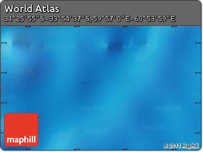 Physical Map of the Area around 34° 10' 16" S, 60° 25' 29" E