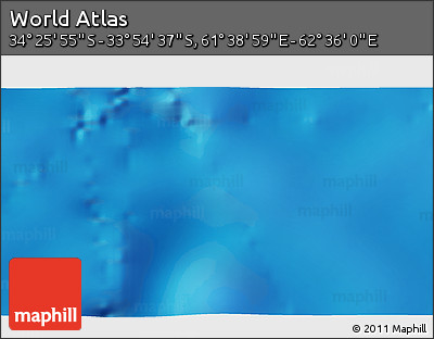 Physical 3D Map of the Area around 34° 10' 16" S, 62° 7' 30" E