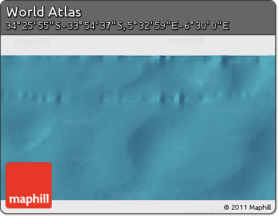 Satellite 3D Map of the Area around 34° 10' 16" S, 6° 1' 30" E