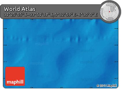 Physical Map of the Area around 34° 10' 16" S, 6° 1' 30" E