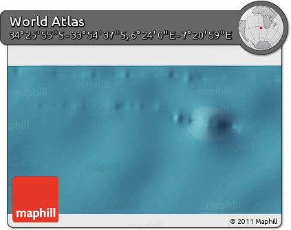 Satellite 3D Map of the Area around 34° 10' 16" S, 6° 52' 30" E