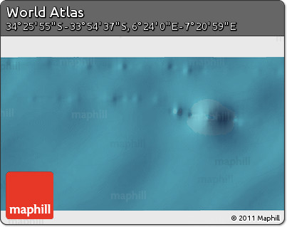 Satellite 3D Map of the Area around 34° 10' 16" S, 6° 52' 30" E