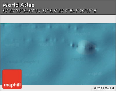 Satellite 3D Map of the Area around 34° 10' 16" S, 6° 52' 30" E