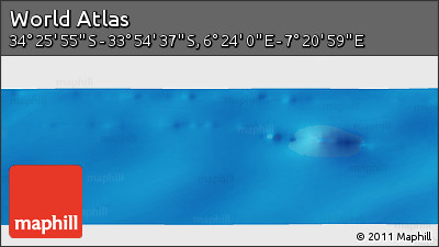 Physical Panoramic Map of the Area around 34° 10' 16" S, 6° 52' 30" E