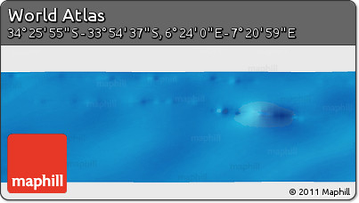Physical Panoramic Map of the Area around 34° 10' 16" S, 6° 52' 30" E