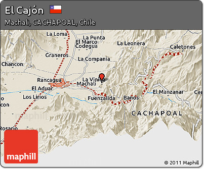 Shaded Relief Panoramic Map of El Cajón