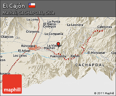 Shaded Relief Panoramic Map of El Cajón
