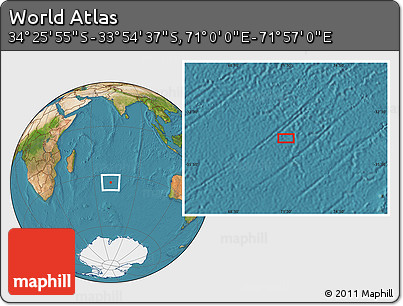 Satellite Location Map of the Area around 34° 10' 16" S, 71° 28' 29" E
