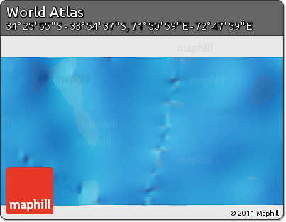 Physical 3D Map of the Area around 34° 10' 16" S, 72° 19' 29" E