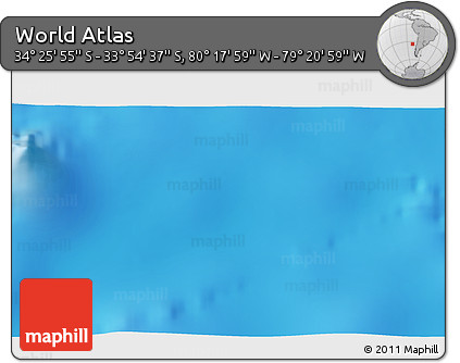 Physical 3D Map of the Area around 34° 10' 16" S, 79° 49' 29" W