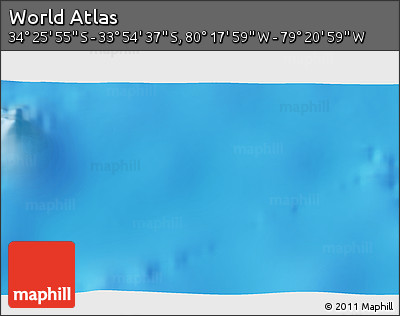 Physical 3D Map of the Area around 34° 10' 16" S, 79° 49' 29" W
