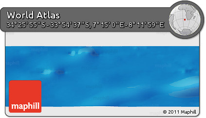 Physical Panoramic Map of the Area around 34° 10' 16" S, 7° 43' 29" E