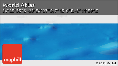 Physical Panoramic Map of the Area around 34° 10' 16" S, 7° 43' 29" E