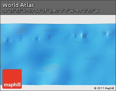 Physical 3D Map of the Area around 34° 10' 16" S, 81° 31' 30" W