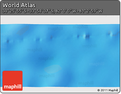 Physical 3D Map of the Area around 34° 10' 16" S, 81° 31' 30" W